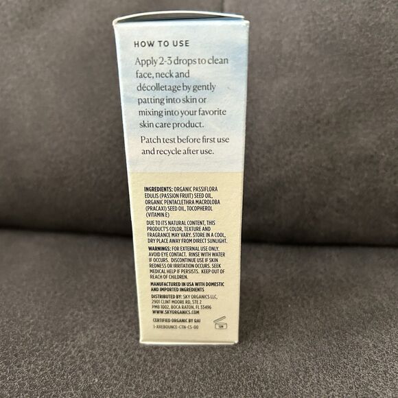 Sky Organics Rebounce Oil Serum Passion Fruit & Pracaxi Blend Vitamin E 1 Fl Oz - Picture 2 of 5